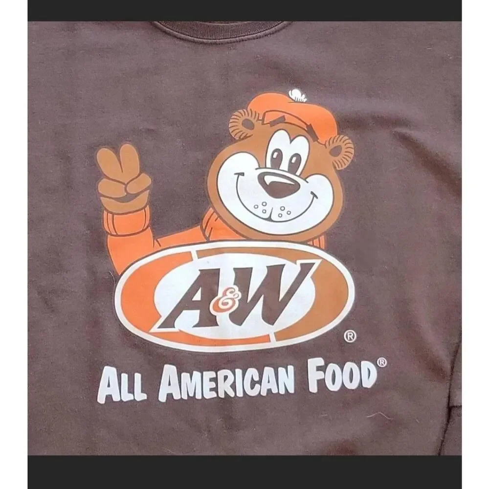 A & W Root beer crewneck sweatshirt adult large bear brown - Picture 2 of 3